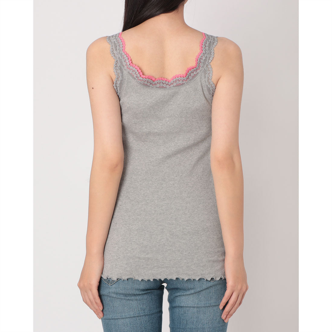 キュー Q バイカラーテレコタンク (ライトグレー) ライトグレー