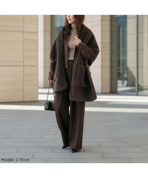 クチューム QTUME QTUME ケープ 24516 テディライク ボア×スウェード (10/ベージュ) 10/ベージュ