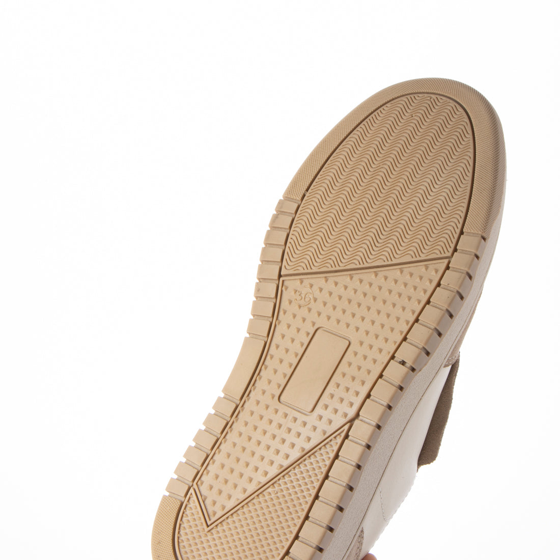 クシェリ QUSHELI 異素材コンビレースアップスニーカー