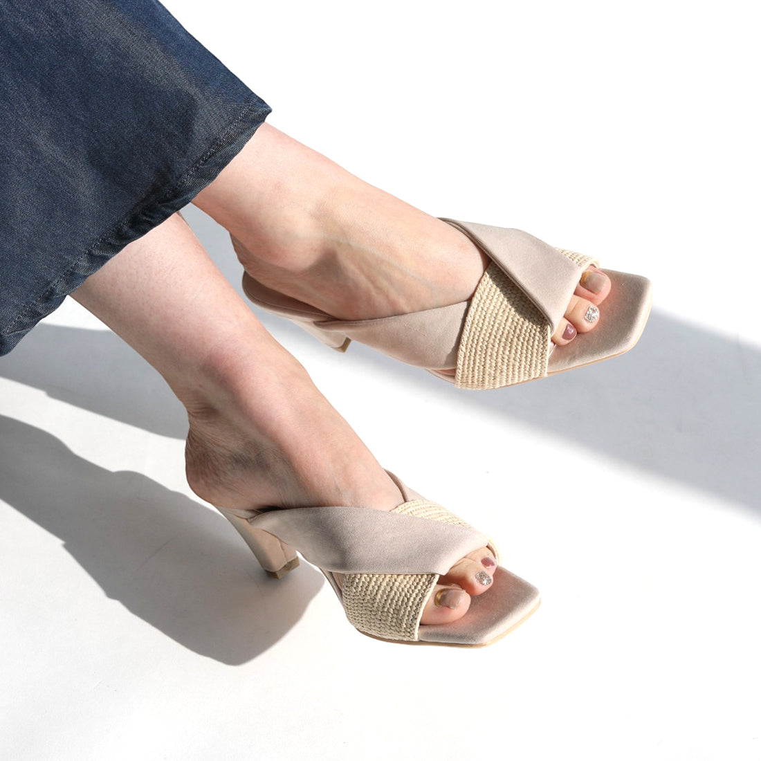 リーカ RiiiKa 異素材コンビサンダル (beige) beige