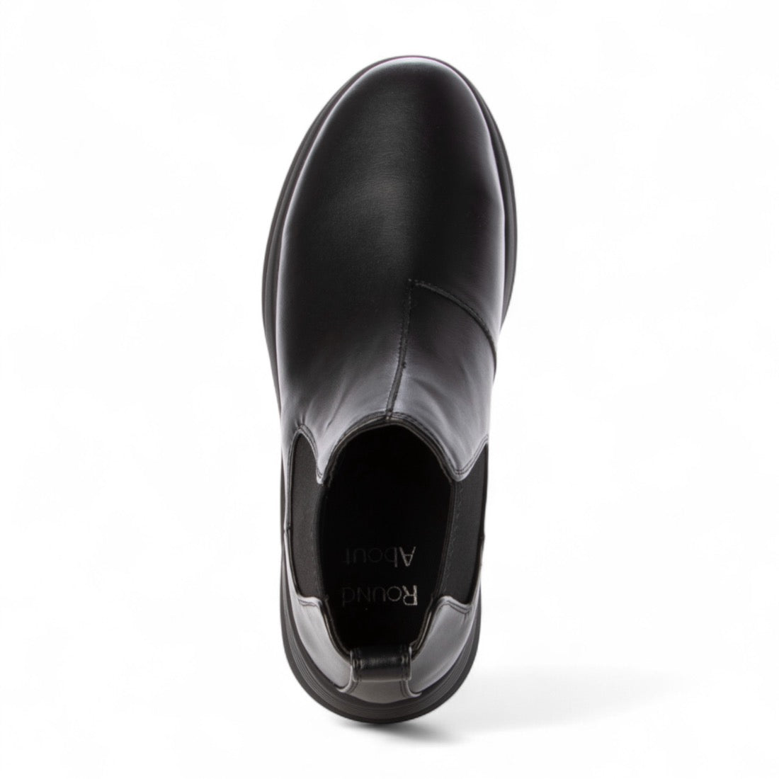 ラウンドアバウト Round About サイドゴアブーティスニーカー (ブラック) ブラック