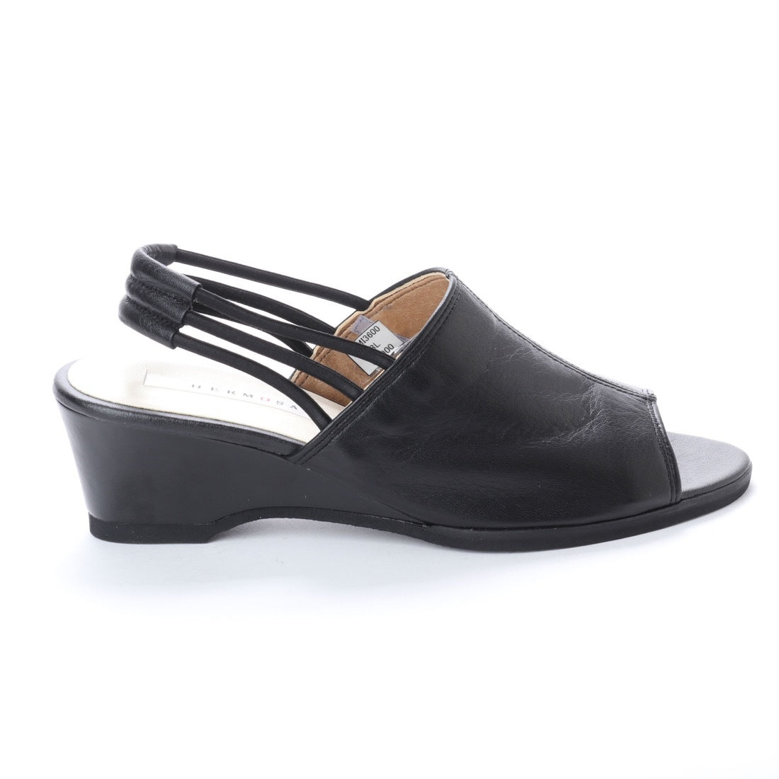 エレモーサ HERMOSA 【日本製】撥水加工本革 ゆったり3E幅 バッグバンドサンダル(ブラック) ブラック