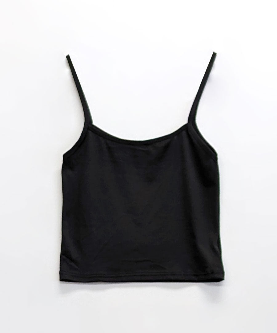 リフ Riff クロップド丈キャミソール インナー ショート丈 へそ出し トップス カットソー ノースリーブ 半袖 無地