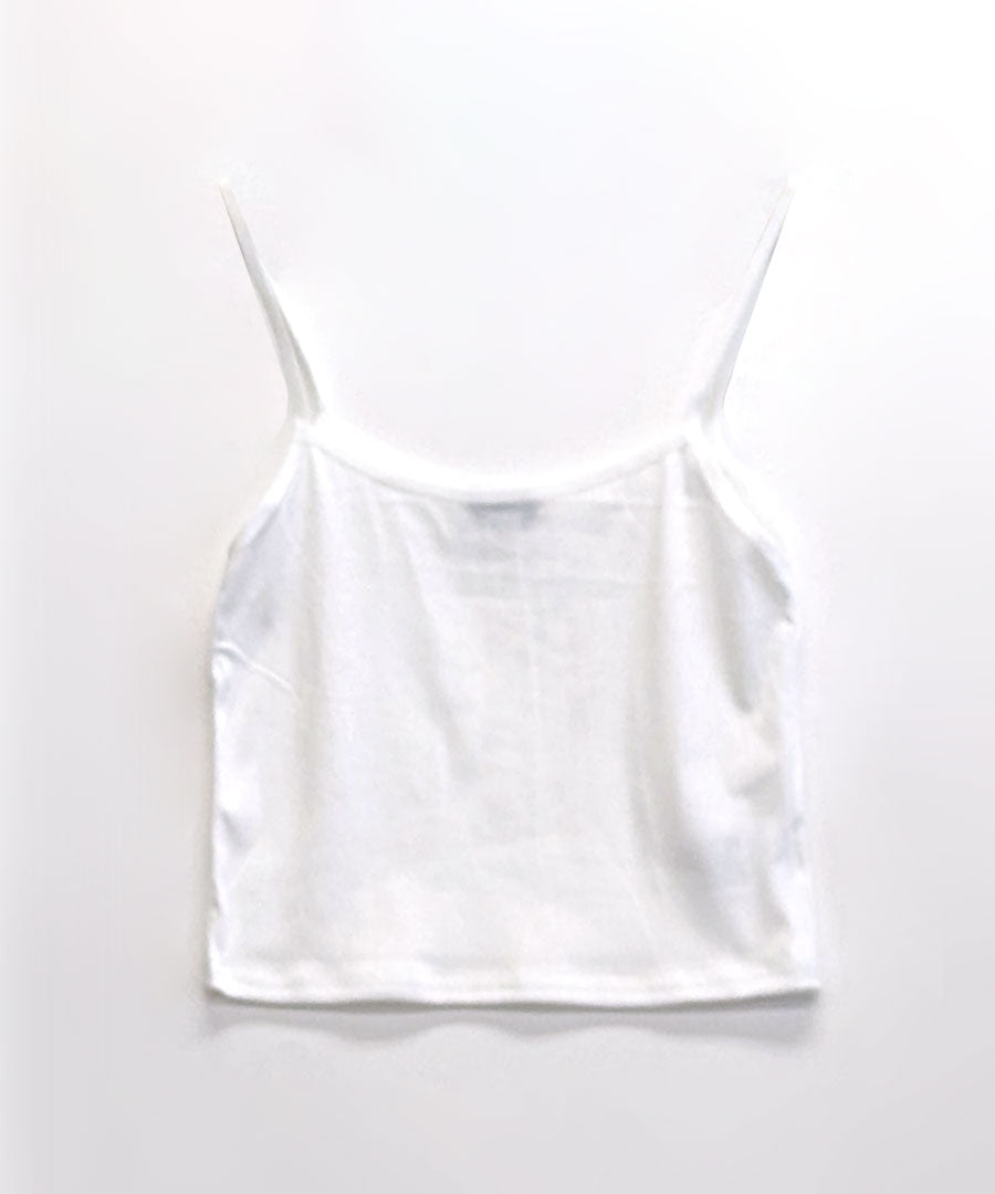 リフ Riff クロップド丈キャミソール インナー ショート丈 へそ出し トップス カットソー ノースリーブ 半袖 無地