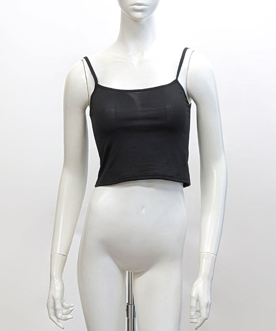 リフ Riff クロップド丈キャミソール インナー ショート丈 へそ出し トップス カットソー ノースリーブ 半袖 無地