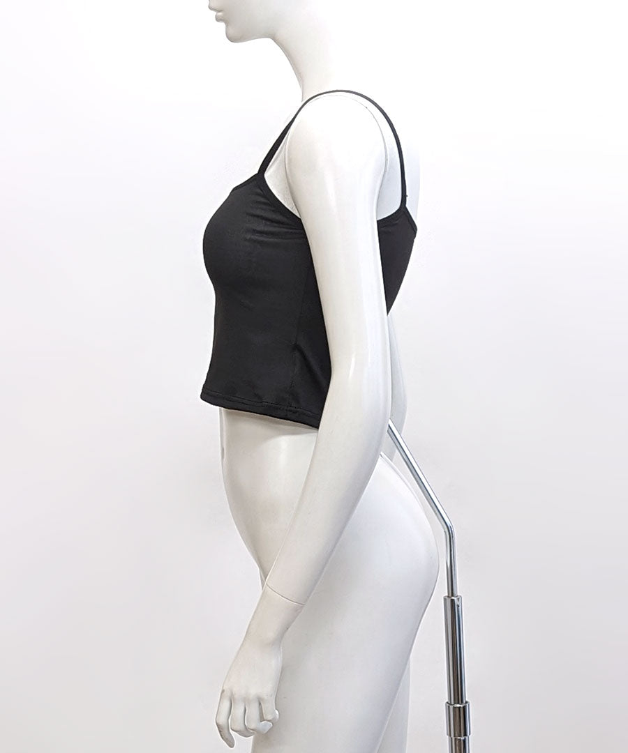 リフ Riff クロップド丈キャミソール インナー ショート丈 へそ出し トップス カットソー ノースリーブ 半袖 無地