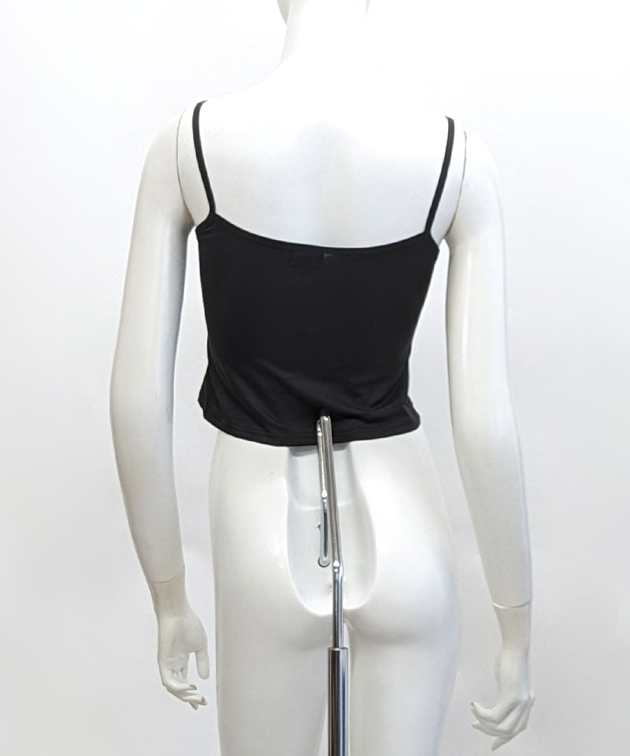 リフ Riff クロップド丈キャミソール インナー ショート丈 へそ出し トップス カットソー ノースリーブ 半袖 無地