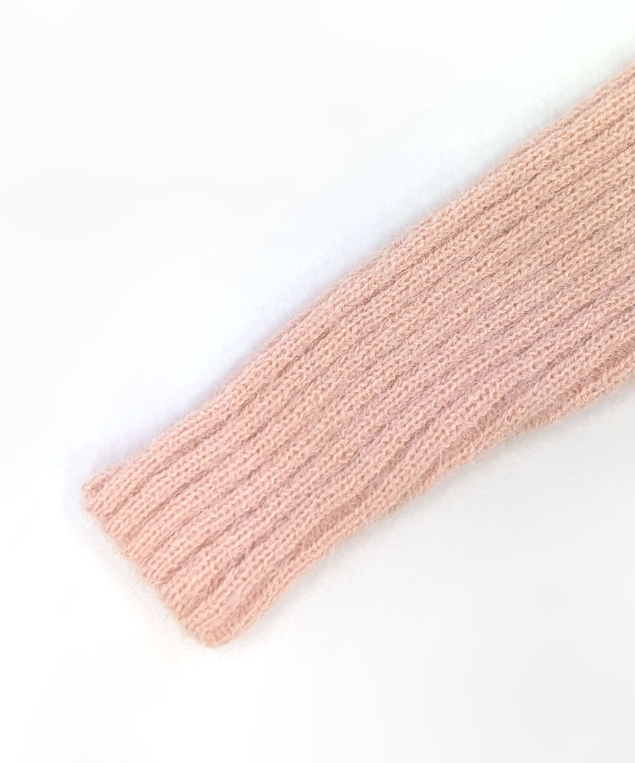 Riff Riff 大翻領羅紋針織毛衣 毛絨針織 羅紋編織 套頭衫 T恤 上衣 長袖 素色