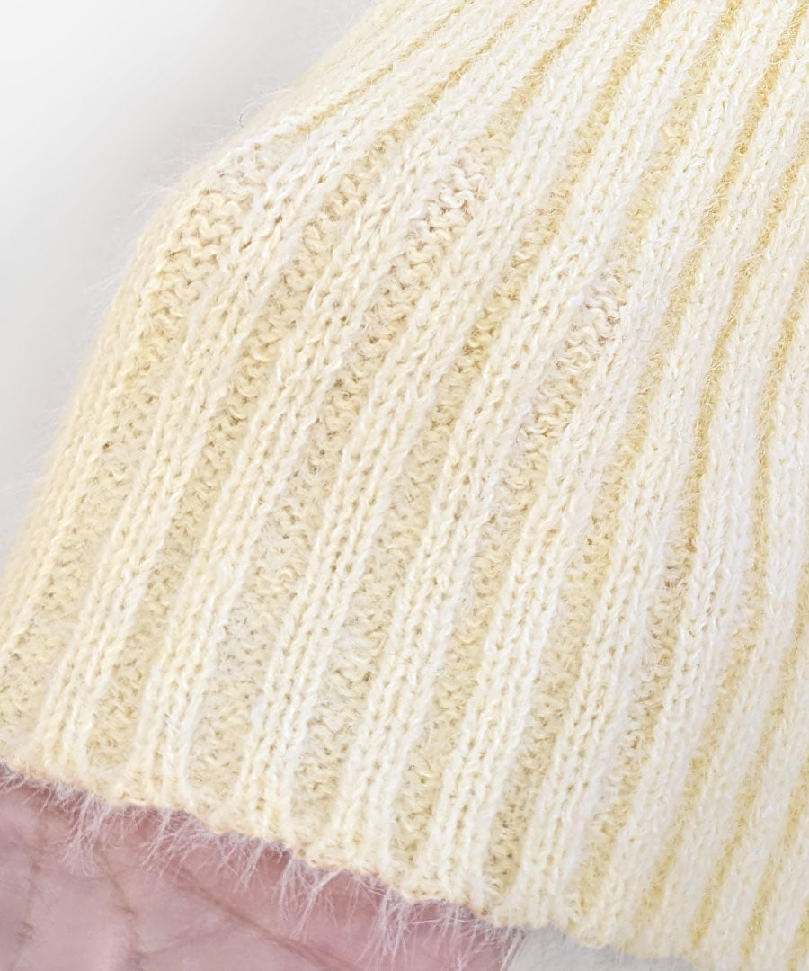 Riff Riff 大翻領羅紋針織毛衣 毛絨針織 羅紋編織 套頭衫 T恤 上衣 長袖 素色