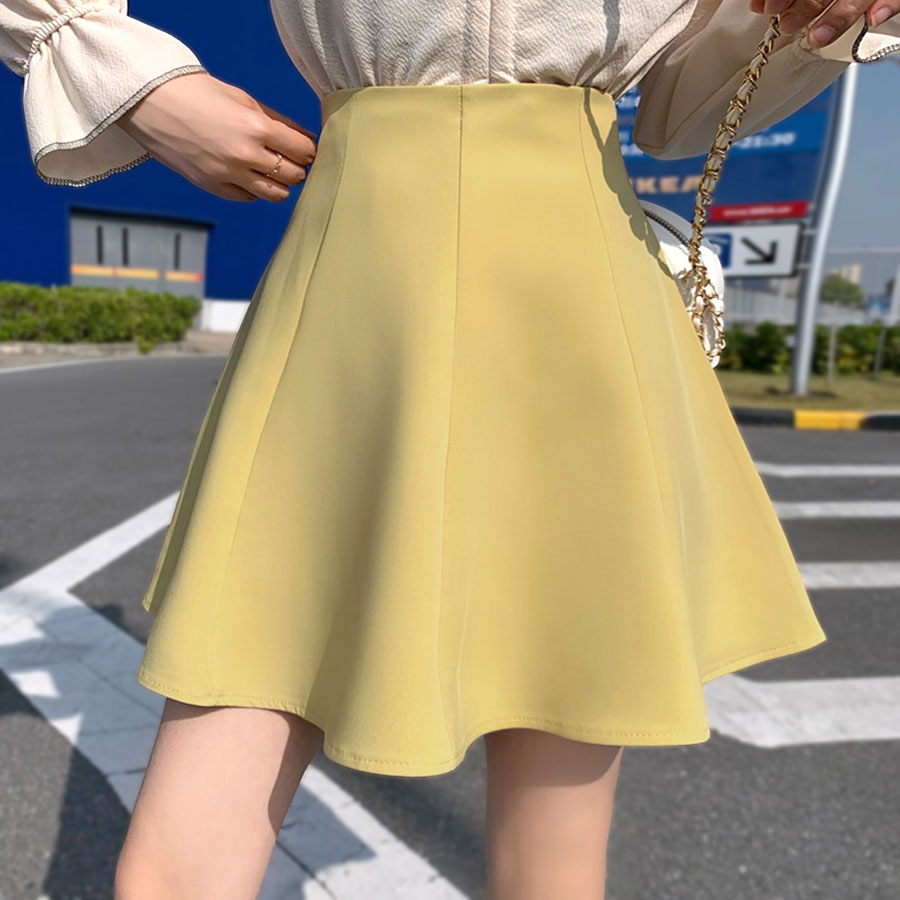 リフ Riff ふわりと広がるフレアデザイン ミニフレアスカート インナーパンツ付き インナーパンツ付 ショート丈スカート ハイウエスト ボトム ボトムス 無地