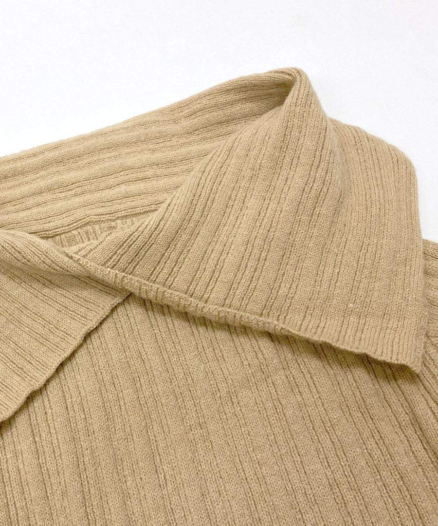 リフ Riff オフショルニットトップス オフショルダー オフタートル リブ編み リブニット セーター Tシャツ カットソー プルオーバー トップス 長袖 無地