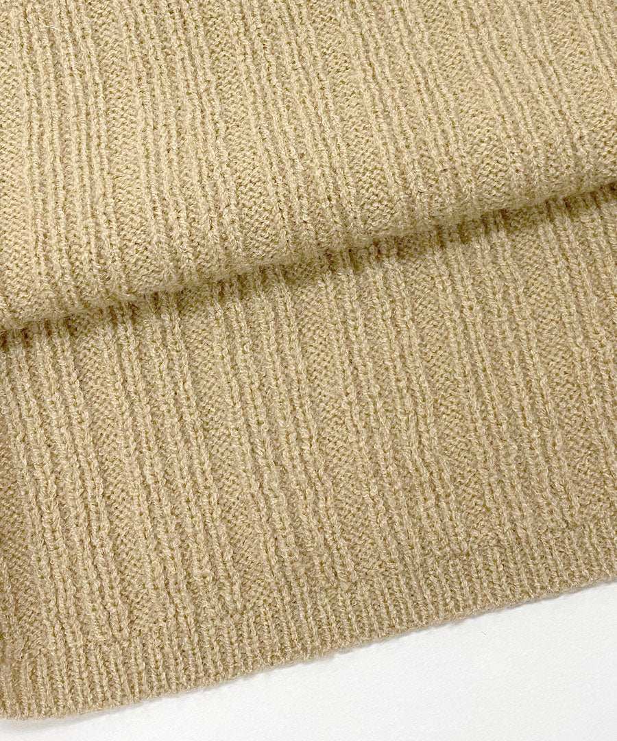 リフ Riff オフショルニットトップス オフショルダー オフタートル リブ編み リブニット セーター Tシャツ カットソー プルオーバー トップス 長袖 無地