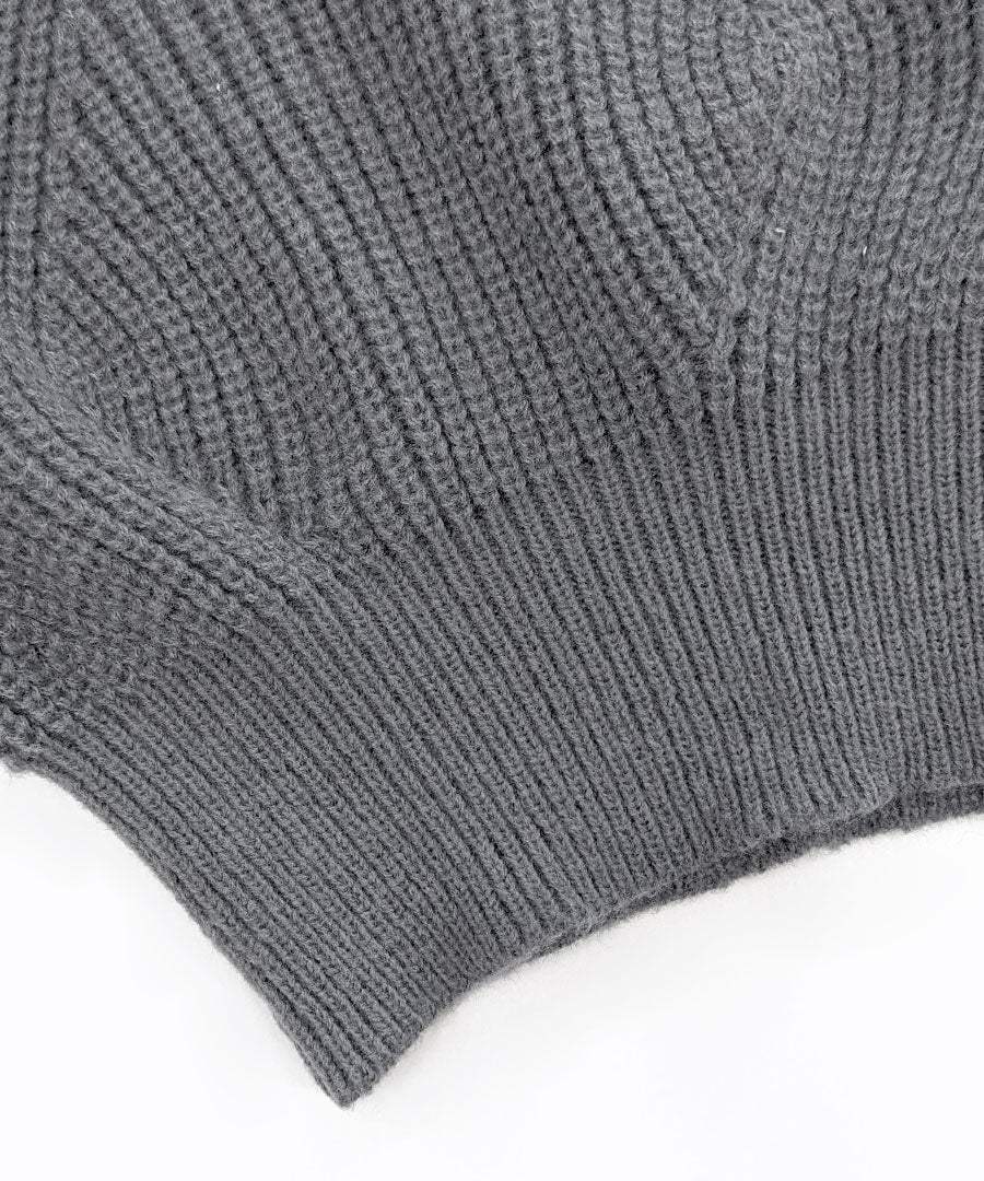 Riff Riff 後綁帶上衣 方領短袖針織 夏季針織 Puff袖 短版 短款 毛衣 針織 上衣 短袖 素色