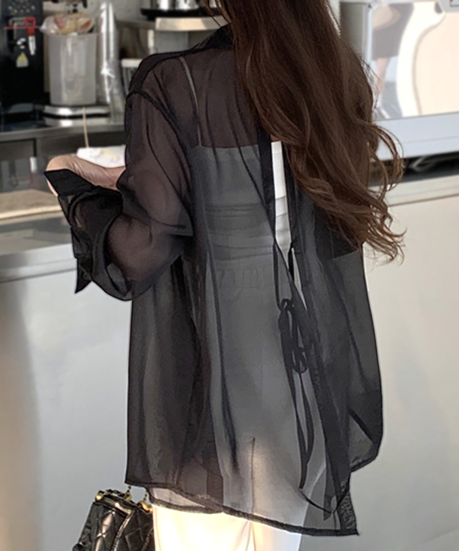 シャツ/ブラウス(長袖/七分) acka slit sheer shirt 別注】＜PAYDAY for 6＞SHEER DENIM SHIRT/シャツ（シャツ/ブラウス