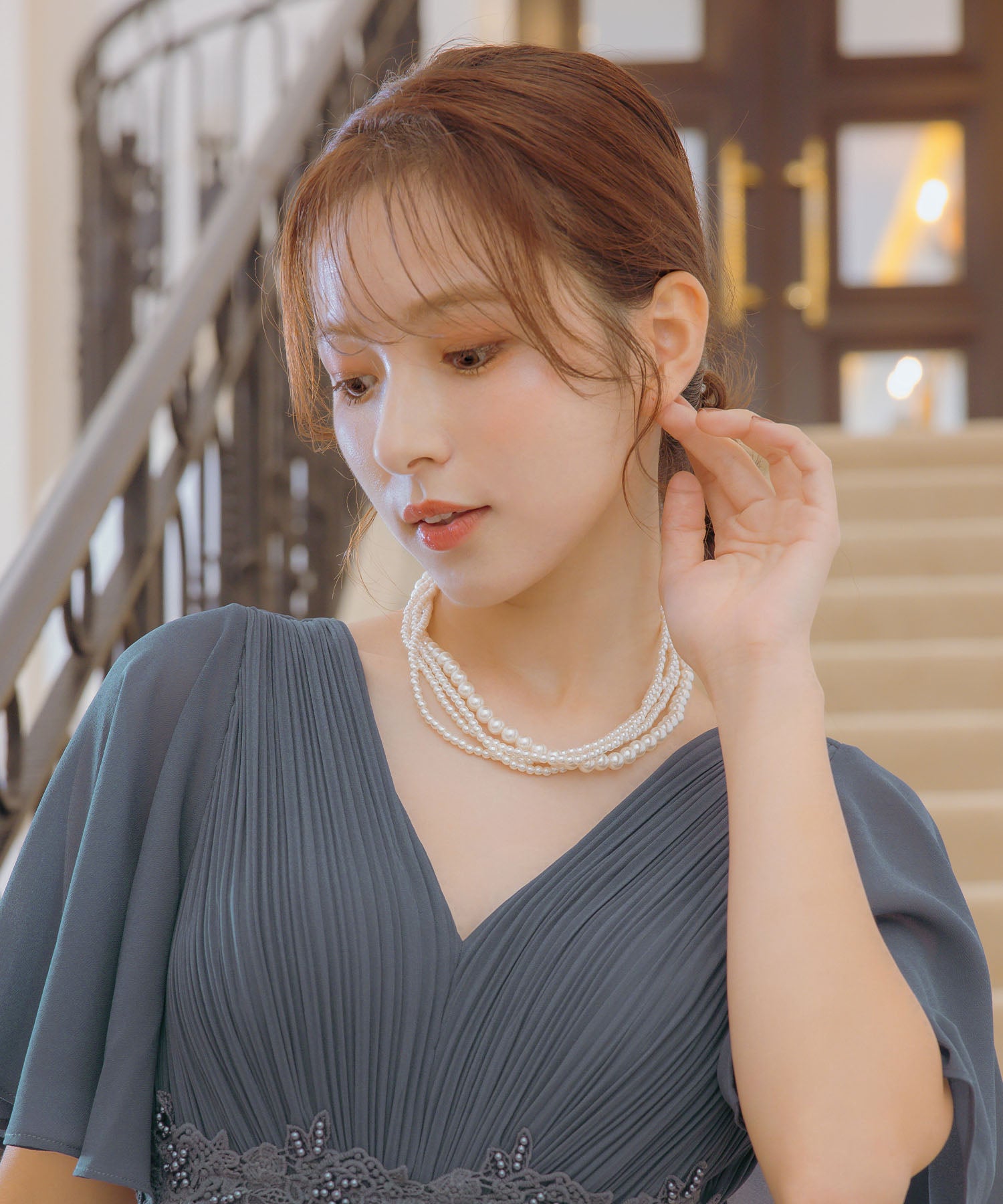 レティカ Retica 4連パールフォーマルデザインネックレス パーティー (ホワイト) ホワイト