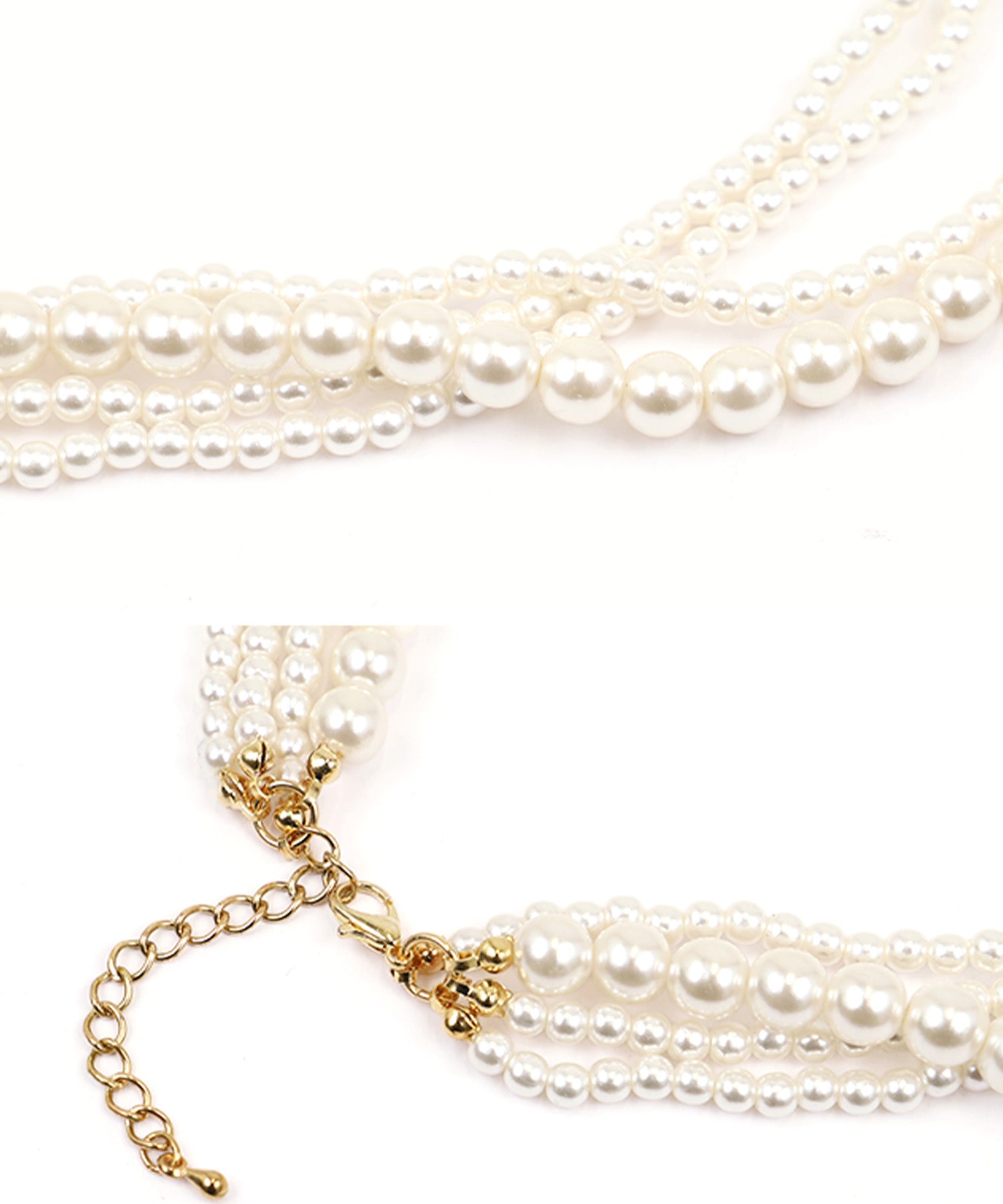 レティカ Retica 4連パールフォーマルデザインネックレス パーティー (ホワイト) ホワイト