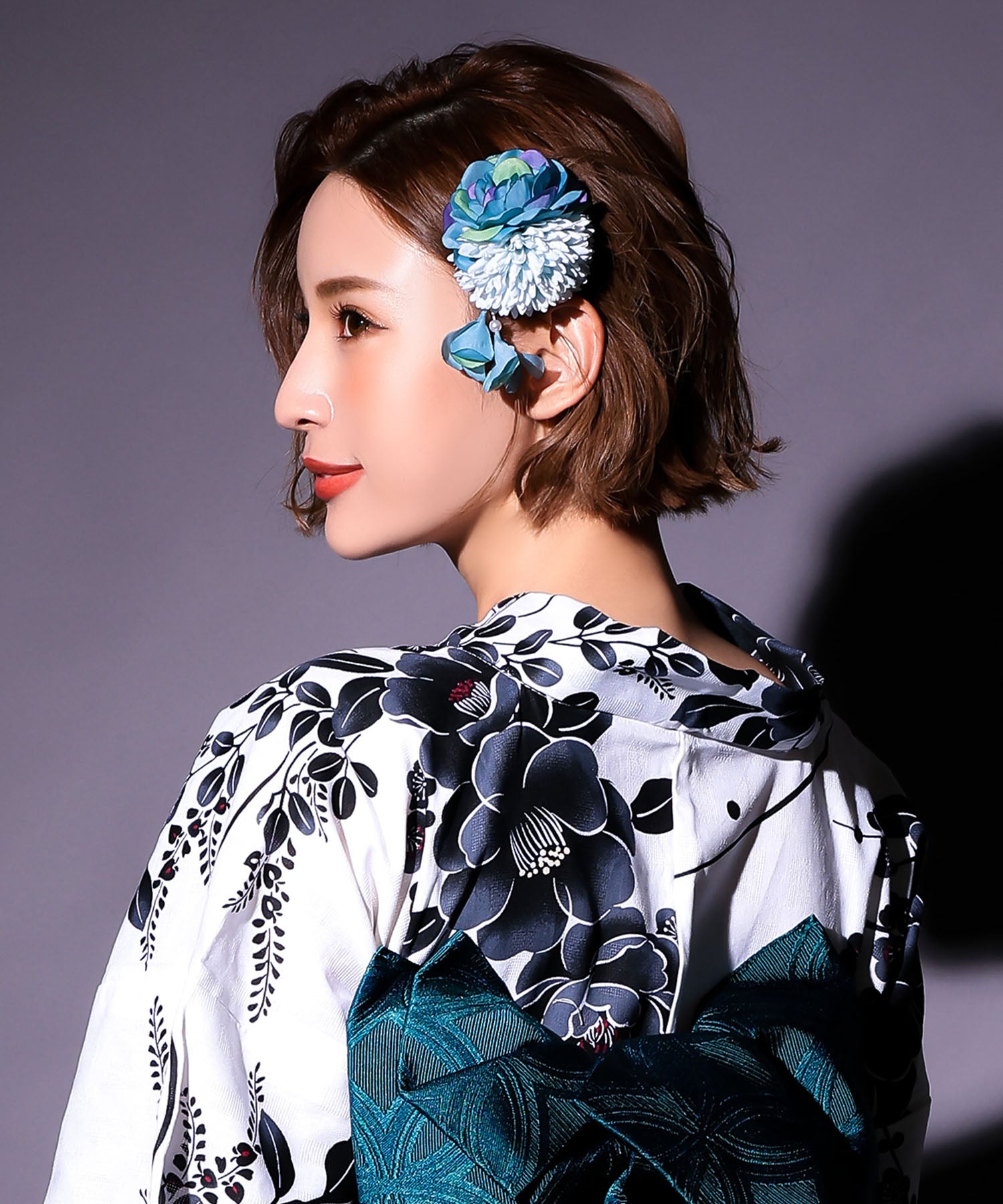 レティカ Retica 浴衣小物 髪飾り ヘアアクセサリー 和装グラデーションしだれ花 (ブルー) ブルー