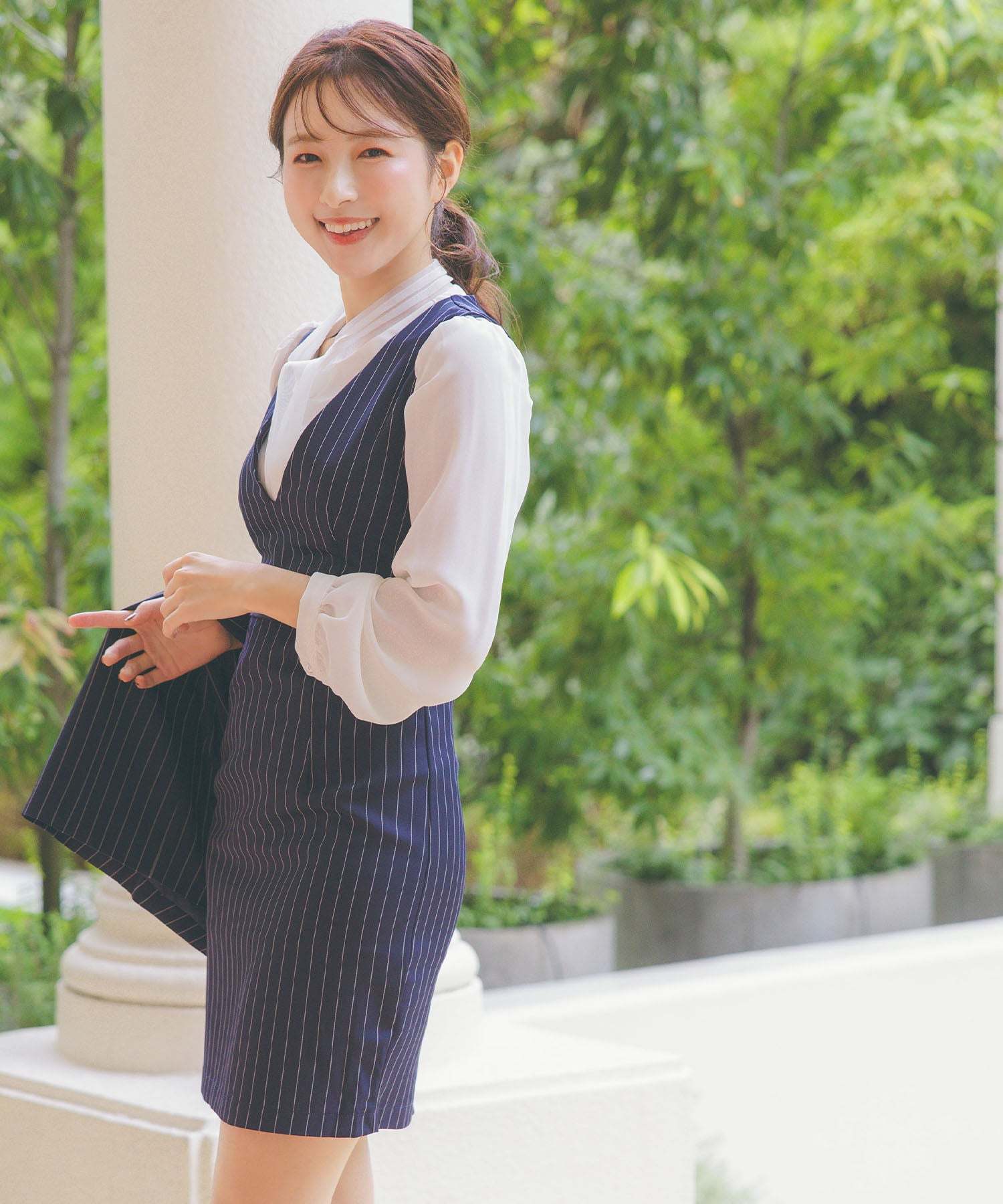 Retica Stripe Pattern Jacket Knee-Length Dress Style Ceremony Suit