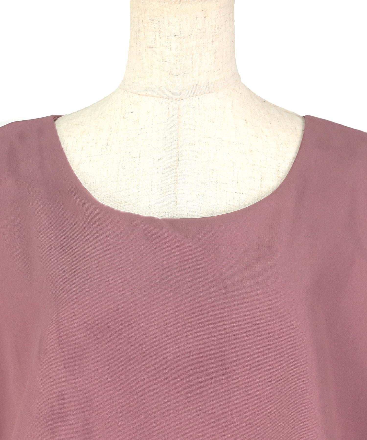 Retica Cape Collar Waist Ribbon Wide Pants Dress