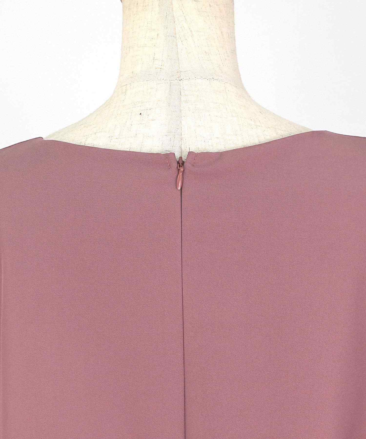 Retica Cape Collar Waist Ribbon Wide Pants Dress