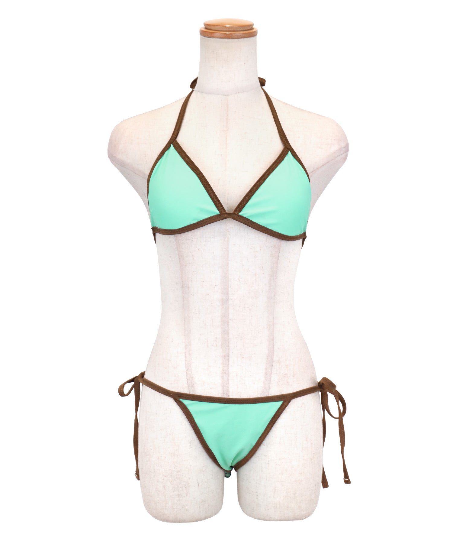 レティカ Retica 水着レディース リバーシブル ペイズリー ホルターネック ギャル 三角 ビキニ【返品不可商品】 (ミント) ミント