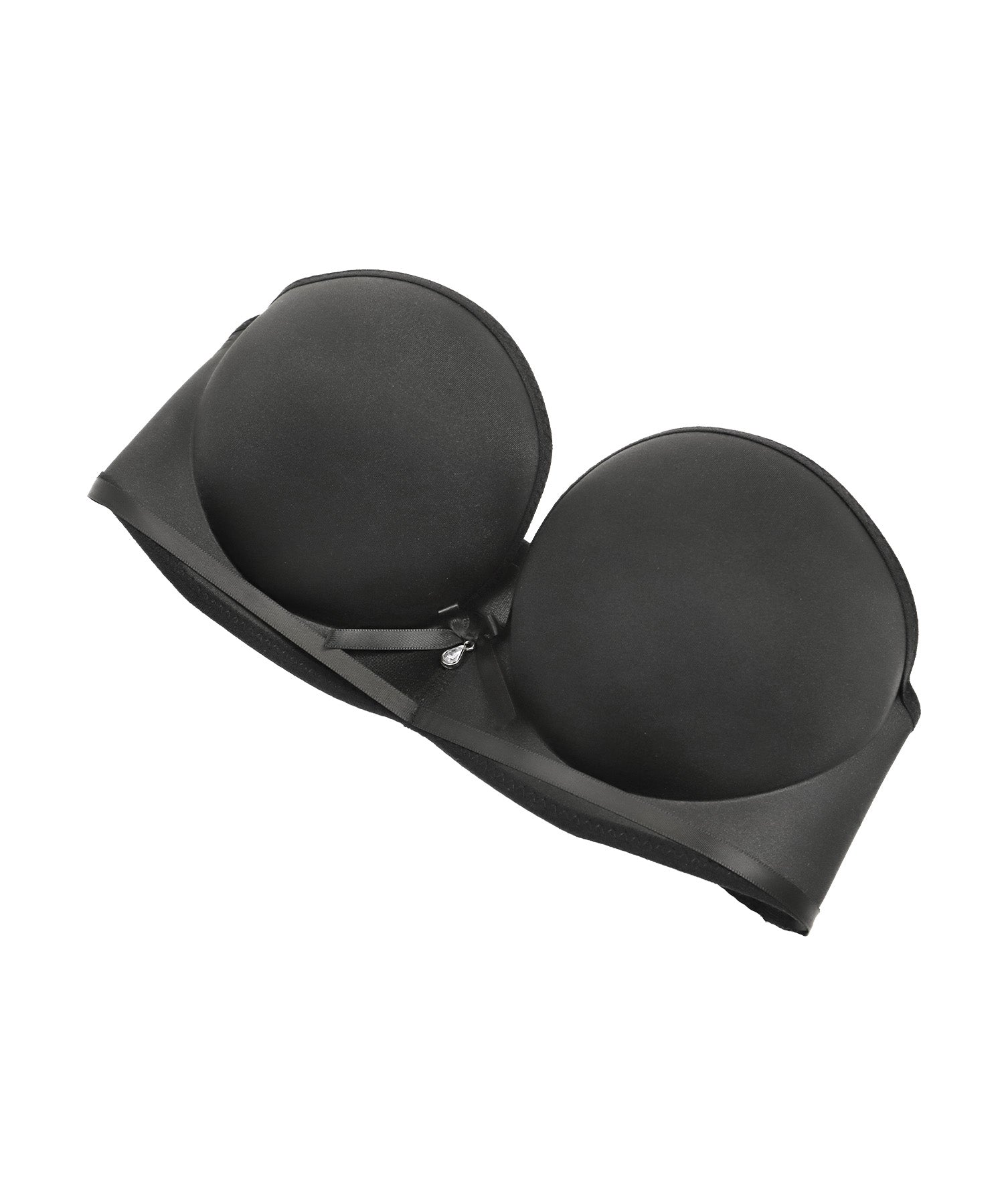 レティカ Retica ストラップレスブラ バンドゥブラ ノンワイヤー リボンビジュー付き (ブラック) ブラック