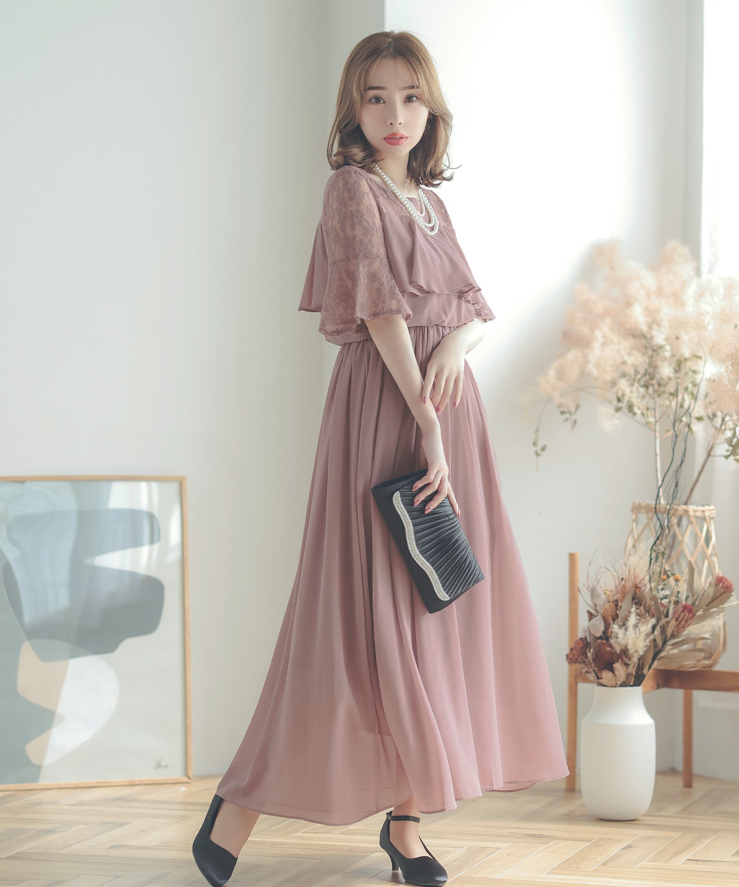 レティカ Retica レティカ Retica パーティードレス (ピンク) (ピンク) ピンク