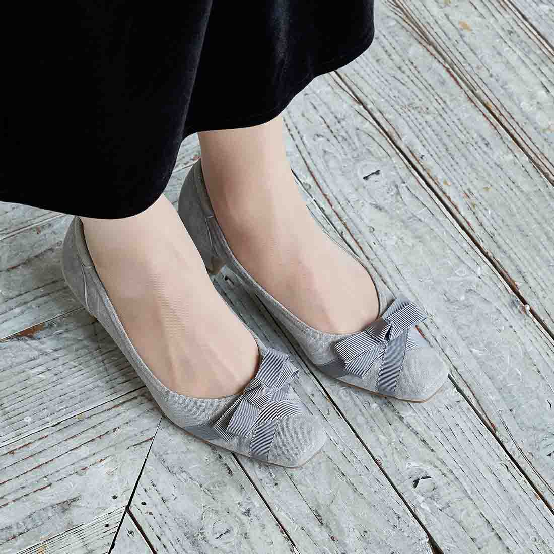 リズ ラフィーネ Riz raffinee 【3E】グログランリボンパンプス