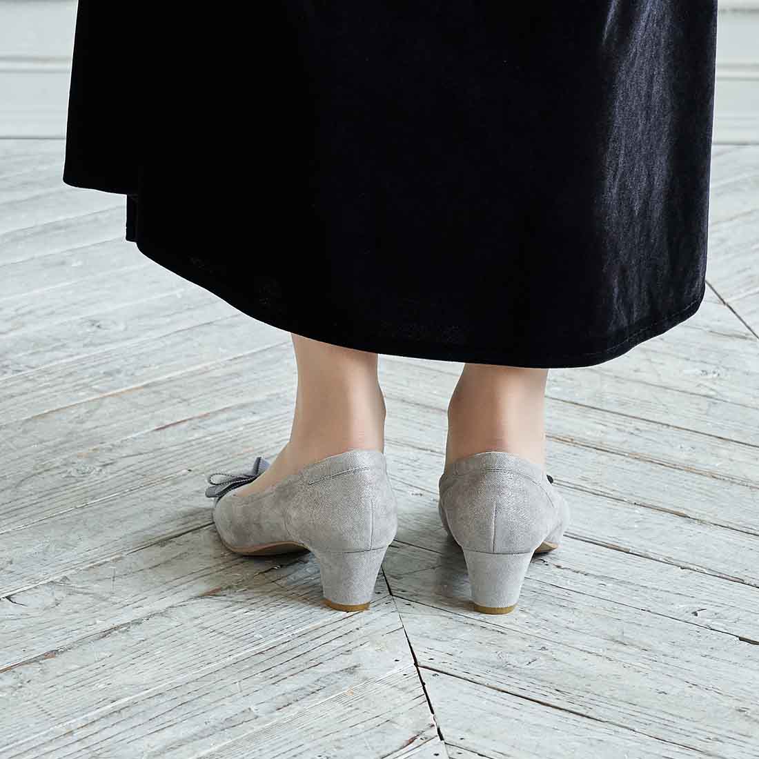 リズ ラフィーネ Riz raffinee 【3E】グログランリボンパンプス