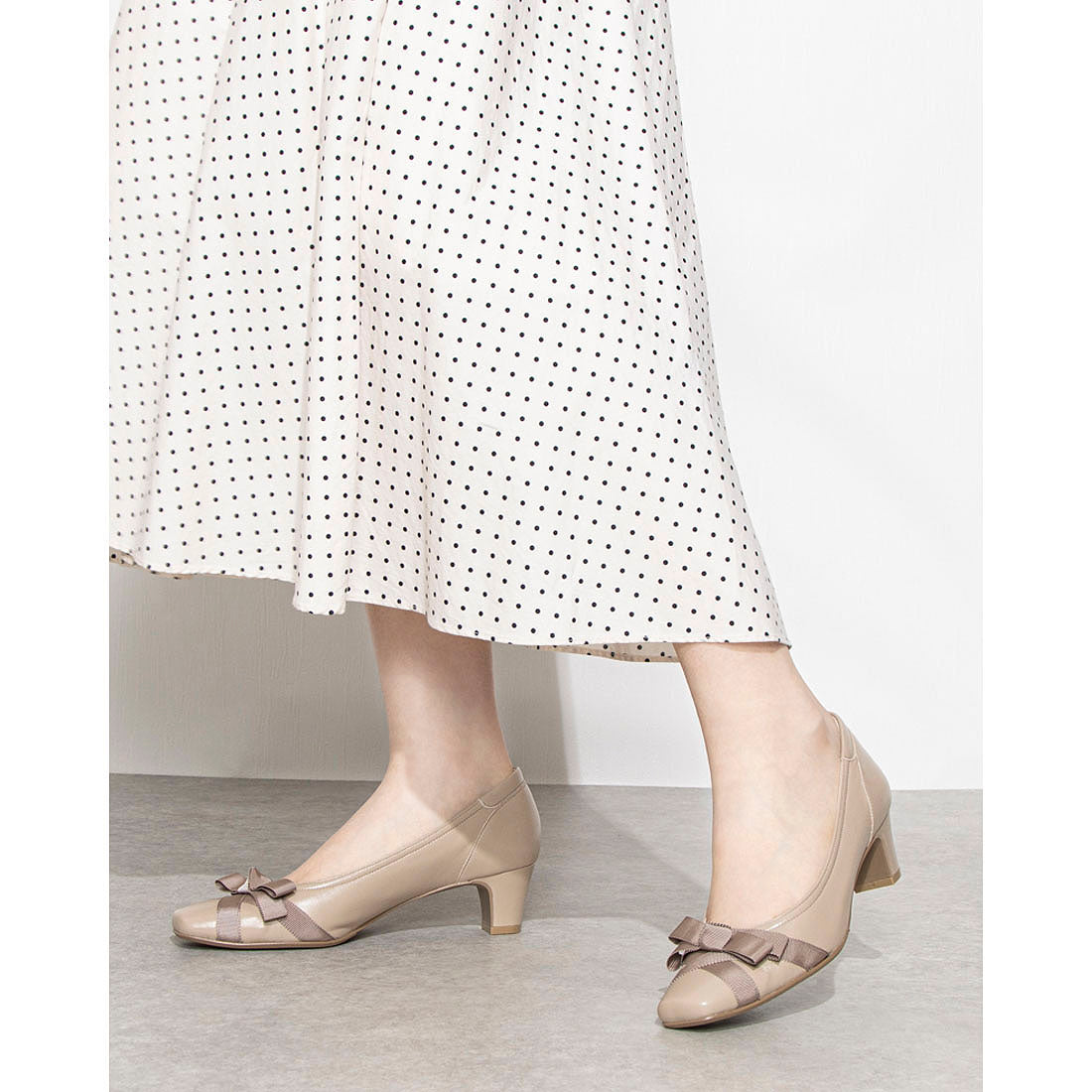 リズ ラフィーネ Riz raffinee 【3E】グログランリボンパンプス