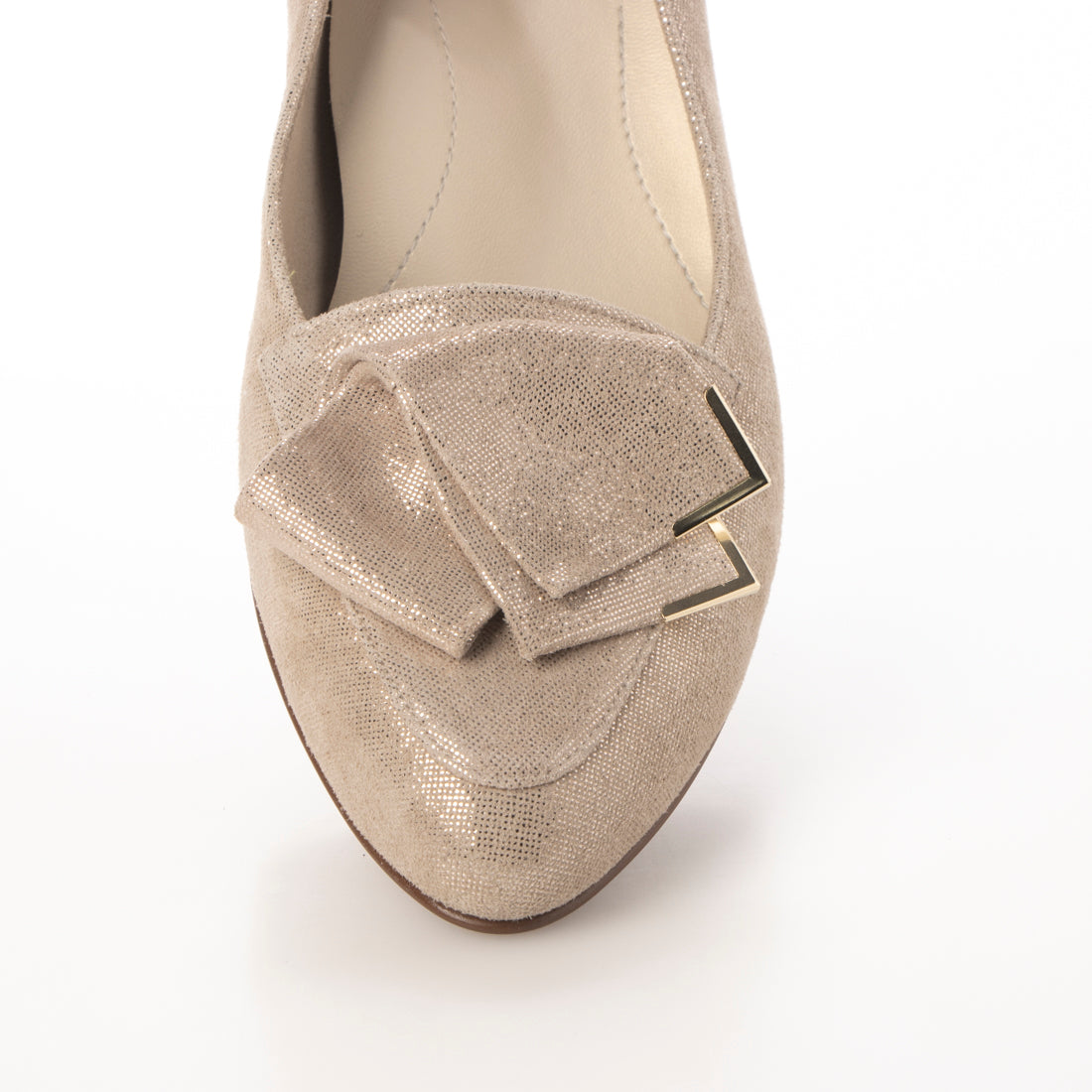 リズ ラフィーネ Riz raffinee リボンモチーフラウンドトゥパンプス