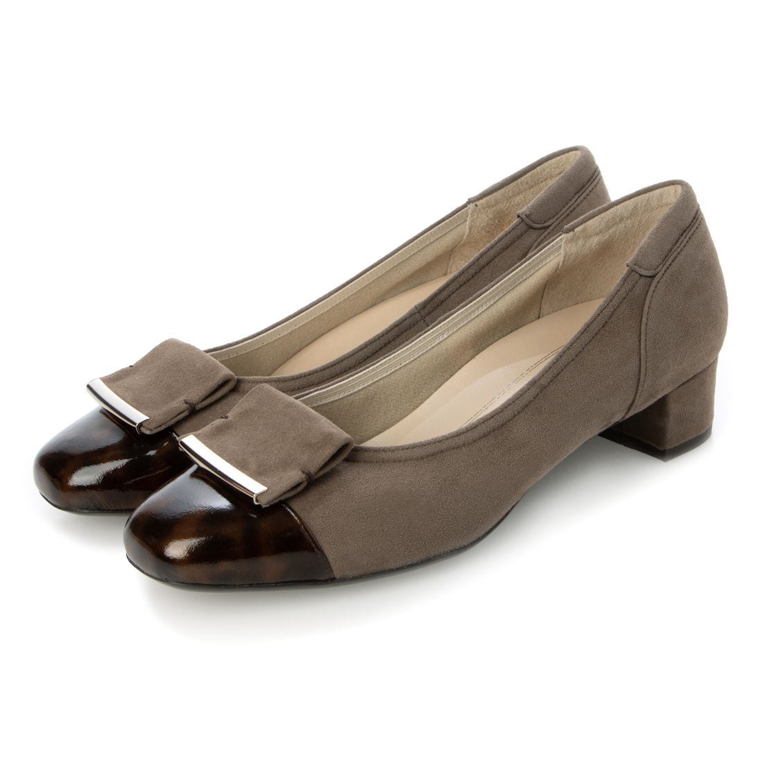 リズ ラフィーネ Riz raffinee 【3E】ローヒールスクエアパンプス