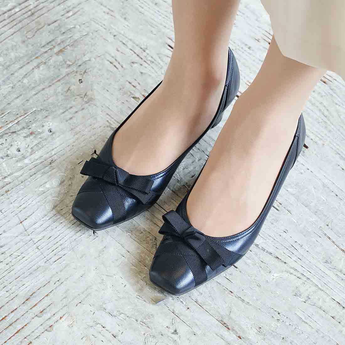 リズ ラフィーネ Riz raffinee 【3E】グログランリボンパンプス