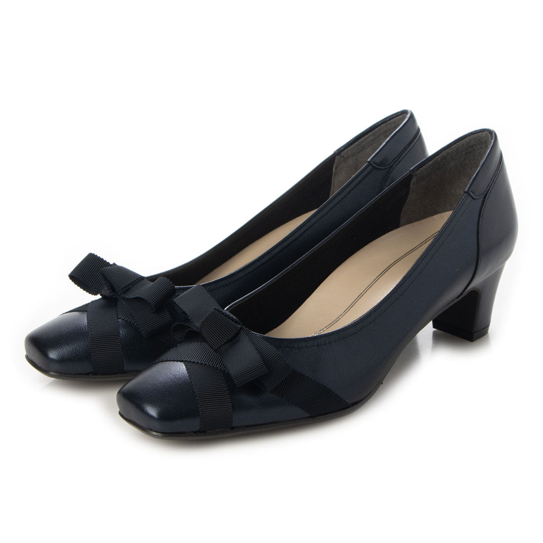 リズ ラフィーネ Riz raffinee 【3E】グログランリボンパンプス