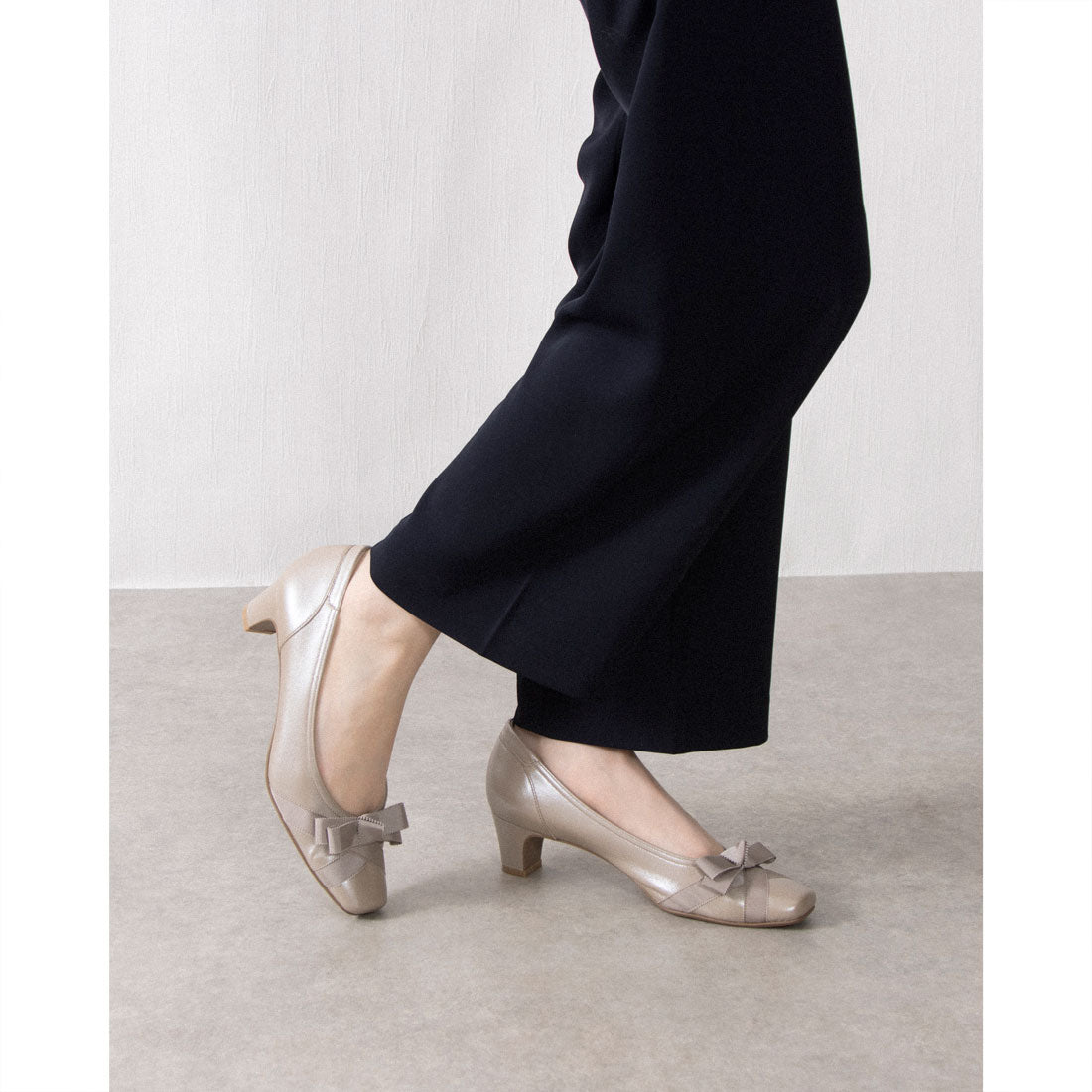 リズ ラフィーネ Riz raffinee 【3E】グログランリボンパンプス