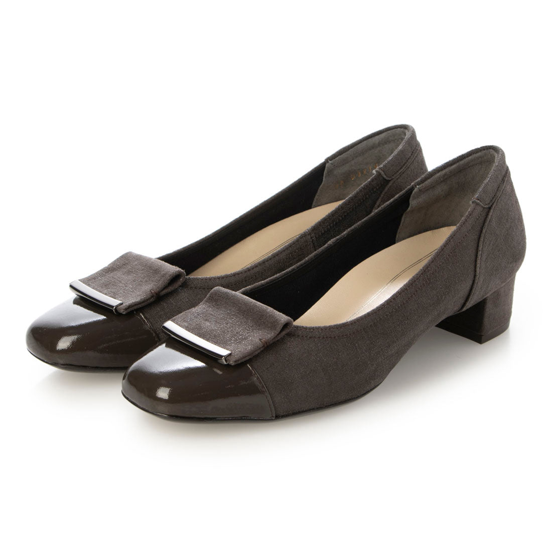 リズ ラフィーネ Riz raffinee 【3E】ローヒールスクエアパンプス