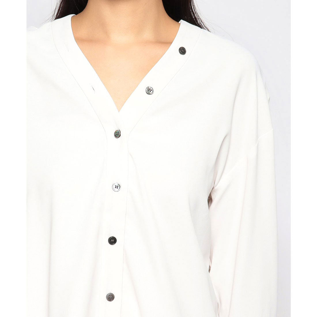 リネーム Rename ノーカラー長袖シャツ