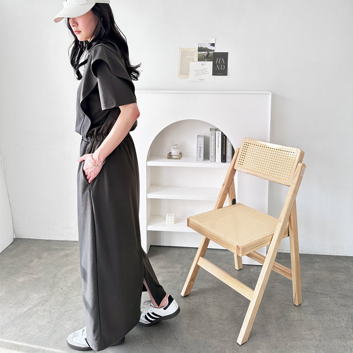 GeeRA GeeRA 褶皺肩帶連身裙