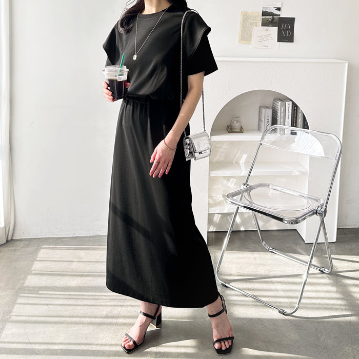 GeeRA GeeRA 褶皺肩帶連身裙