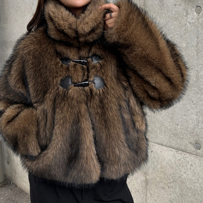 ジーラ GeeRA ミックスファートグル付ブルゾン (ライトブラウン) ライトブラウン