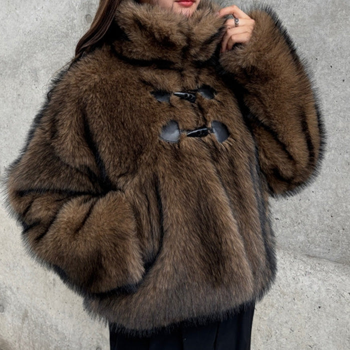 ジーラ GeeRA ミックスファートグル付ブルゾン (ライトブラウン) ライトブラウン