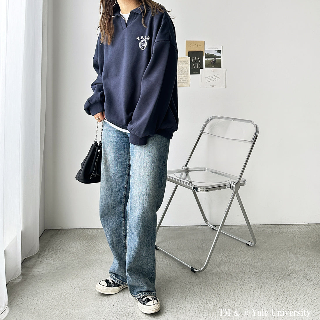 ジーラ GeeRA 【FIRSTMOOD】GeeRA別注【YALE】裏起毛オーバーサイズスキッパースウェット (ネイビー) ネイビー