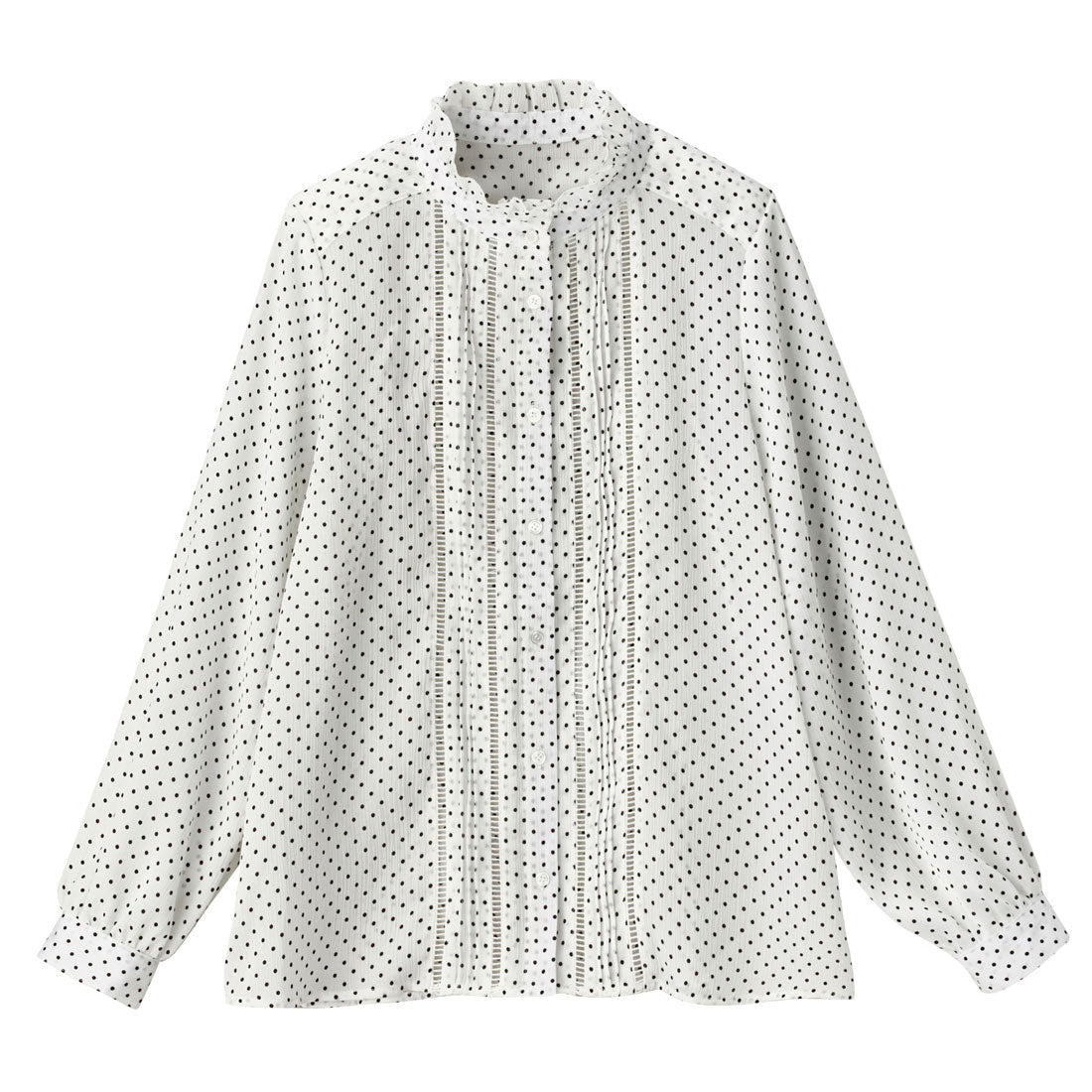 ジーラ GeeRA ドット柄ピンタックブラウス