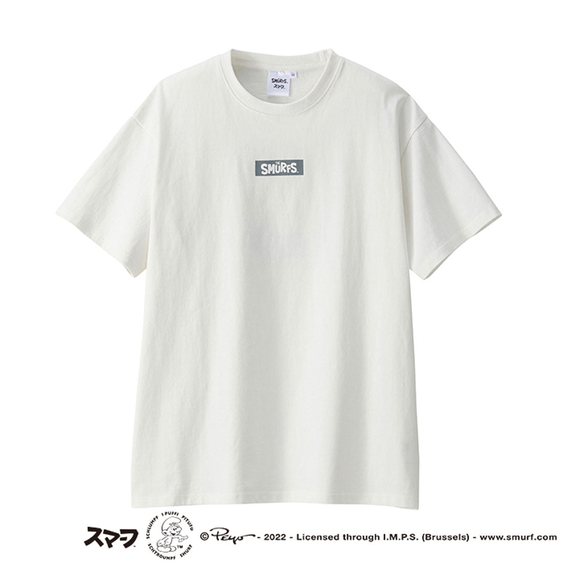 ジーラ GeeRA 【スマーフ】コラボプリントTシャツ (ビッグプリント白) ビッグプリント白