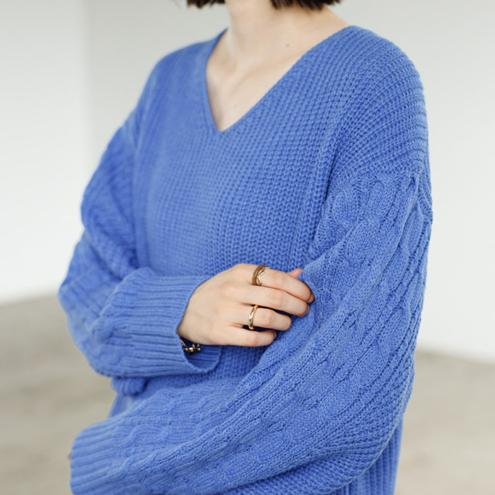 ジーラ GeeRA 袖ケーブルニットワンピース