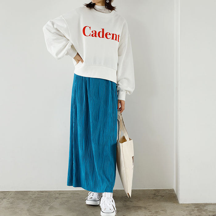 ジーラ GeeRA 変形プリーツタイトスカート,ブルー