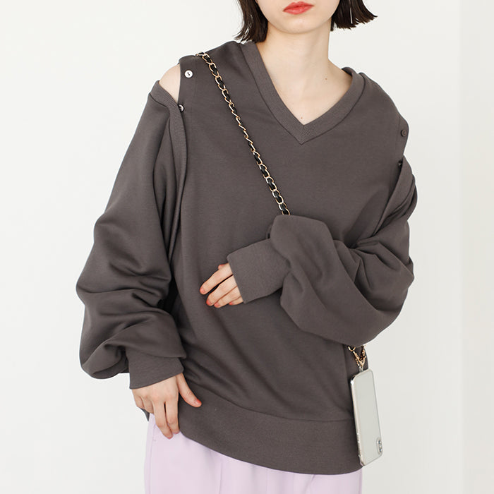 ジーラ GeeRA ボレロセット着回しスウェット,チャコール