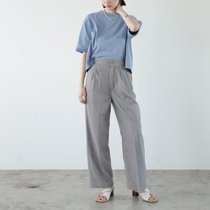 ジーラ GeeRA 2WAYハイウエストスラックスパンツ