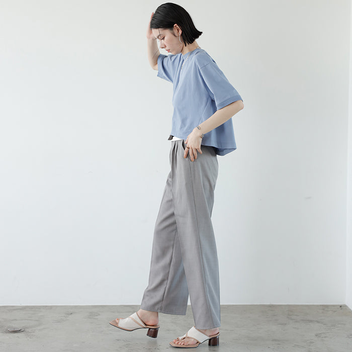 ジーラ GeeRA 2WAYハイウエストスラックスパンツ