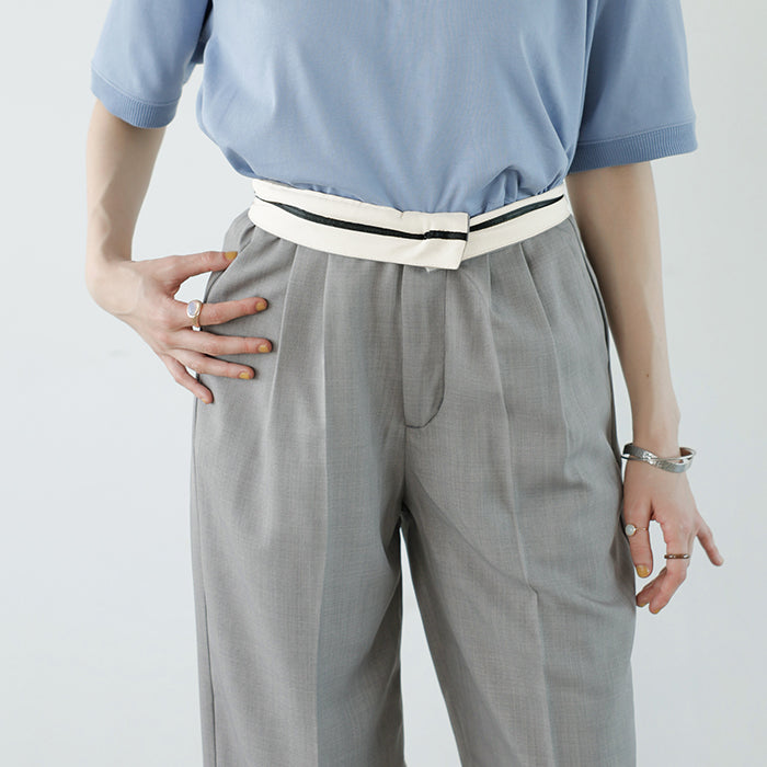 ジーラ GeeRA 2WAYハイウエストスラックスパンツ